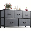 5 Drawer Fabric Dresser Wide Storage